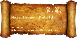 Weiszberger Matild névjegykártya